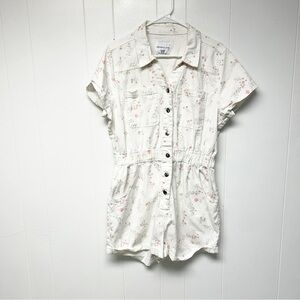 Celebrity Pink White Cottagecore Floral Romper Extra Large (Juniors)